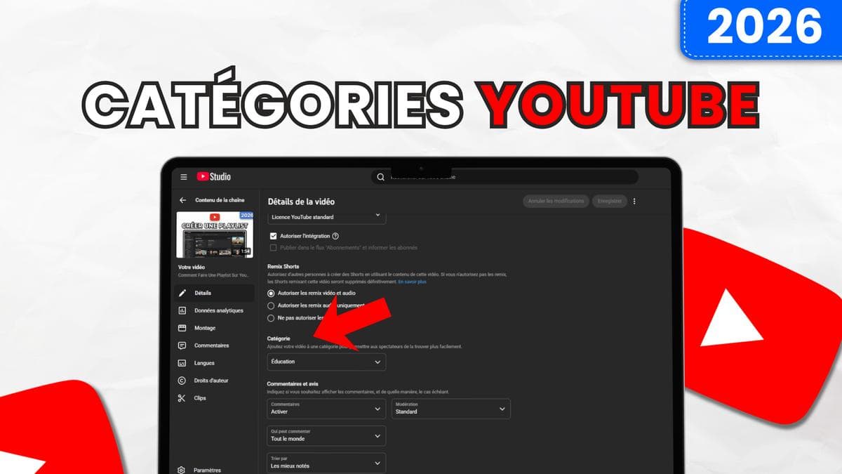 Toutes les catégories YouTube en 2026 : liste complète + quelle choisir selon ta niche